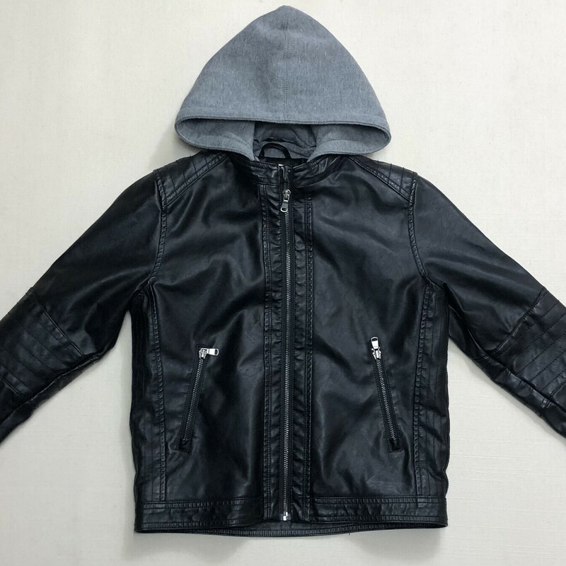 H&M Lined Pleather Jacket, Black, Size: 9-10Y