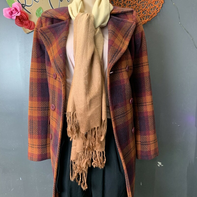 Pashmina Scarf, Brown/be, Size: None