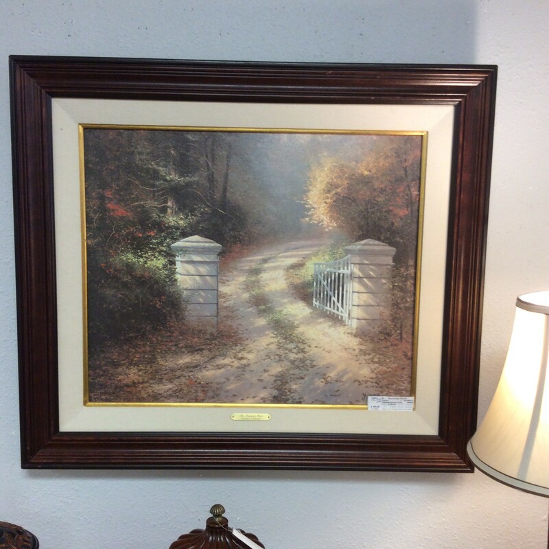 Thomas Kincade's Autumn Gate has been beautifully matted and framed. Certificate of Authenticity included.