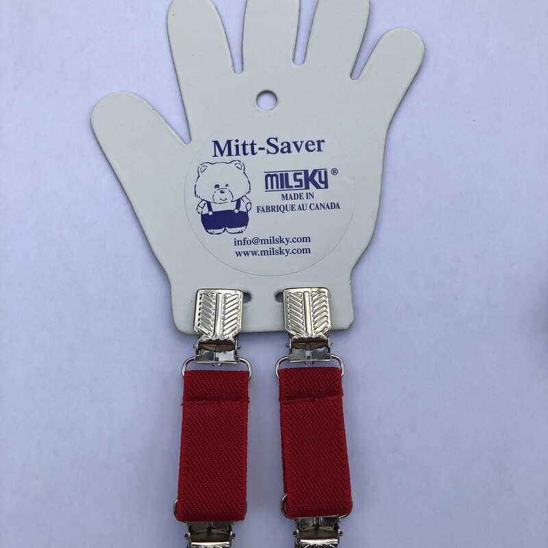 Mitten/Glove Clip, Red, Size: One Size

Hand crafted Mitt-Savers come in a variety of colors with clips that keep the mittens secure.

Your kids will never lose their mittens again.

Made in Canada