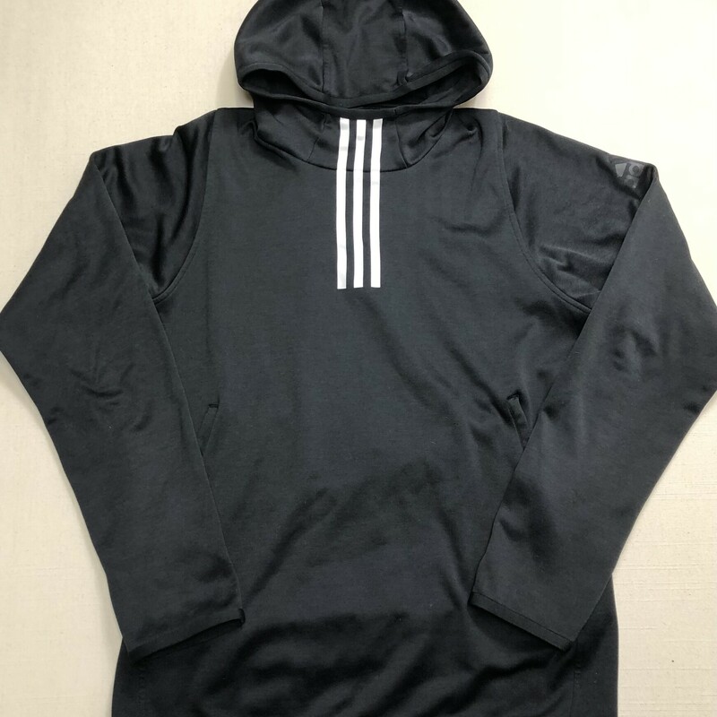 Adidas Three Stripes Hoodie
Black,
Pockets Zip Closed & Toggle on Hood
Size: 16Y Actual Size - Men's Small