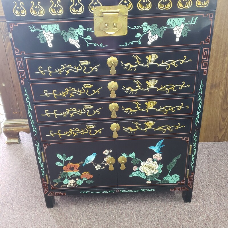 Painted Asian Cabinet