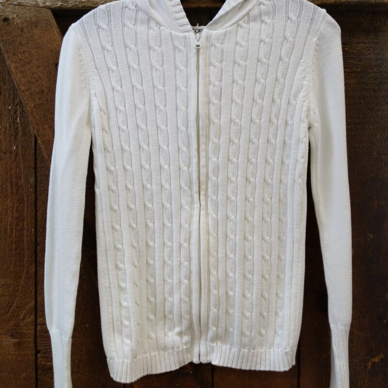 Cherokee Knit Hood Zip, White, Size: Youth XL