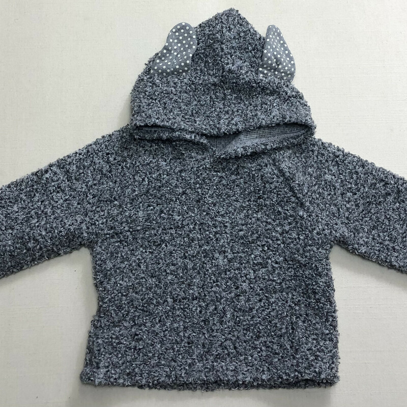 Knit Pullover Hoodie, Grey, Size: 18-24M