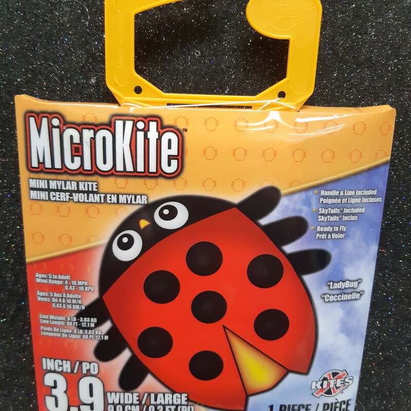 Microkite Ladybug, Yellow, Size: Kite
