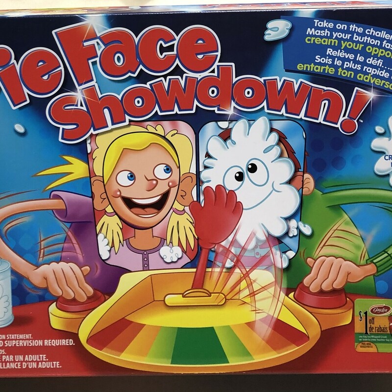 Pie Face Showdown, Multi,
Size: NEW in a Box!
Age 5+