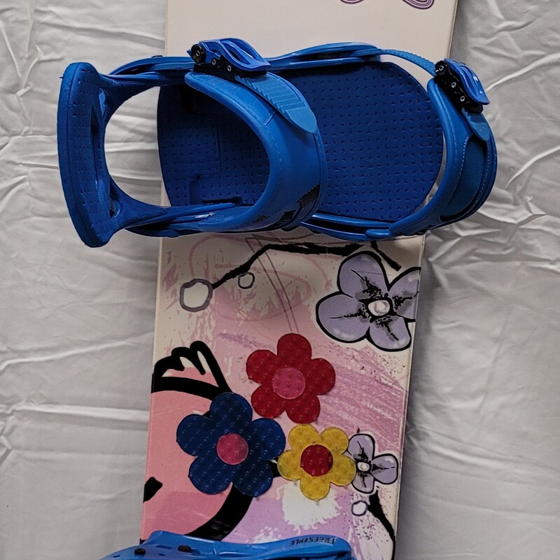 Marrow Wildflower snowboard with Burton bindings, Size: 128cm