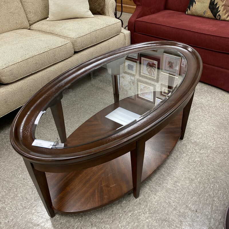 Oval 1 Shelf Glass Top Co