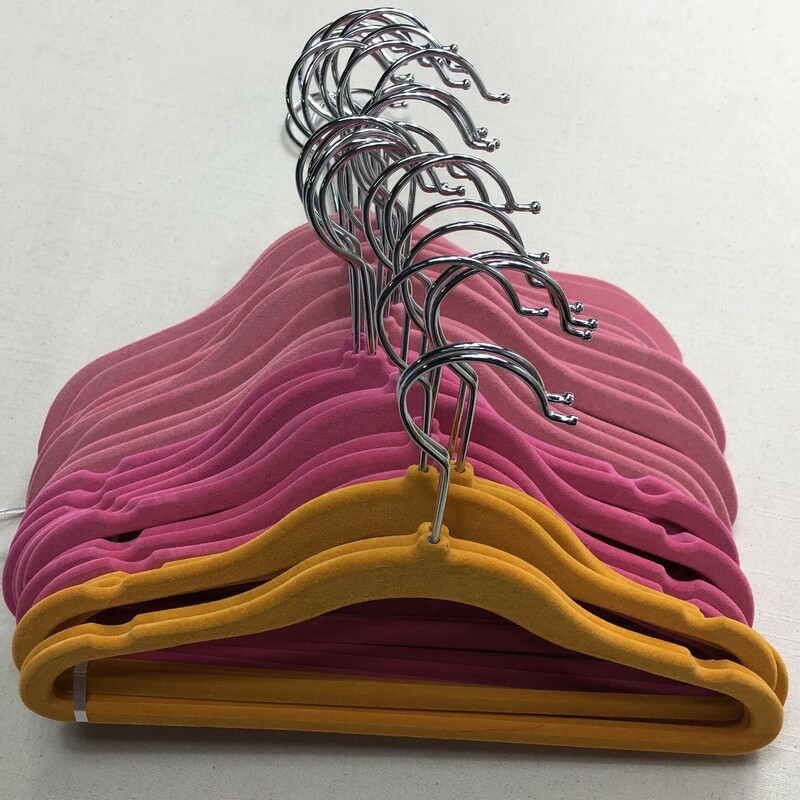 Velvet Hangers - 3 Colours, Pink/Fuchsia/Orange,
Size: 33 Pcs