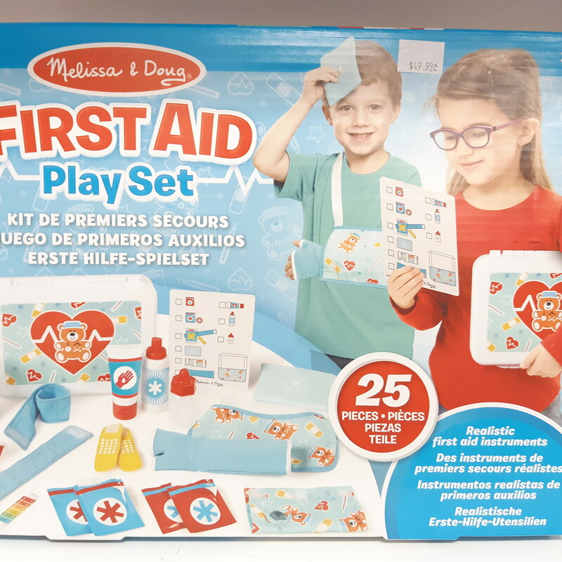 First Aid Play Set, 25 Piece, Size: Pretend