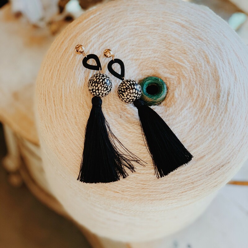 This pair of earrings fits so many types of styles and makes any outfit complete!<br />
5 inches in length