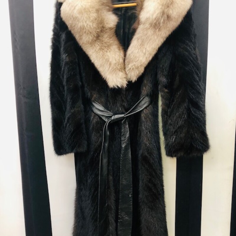 Mink W/ Fox Long Coat, Anml Prt, Size: M