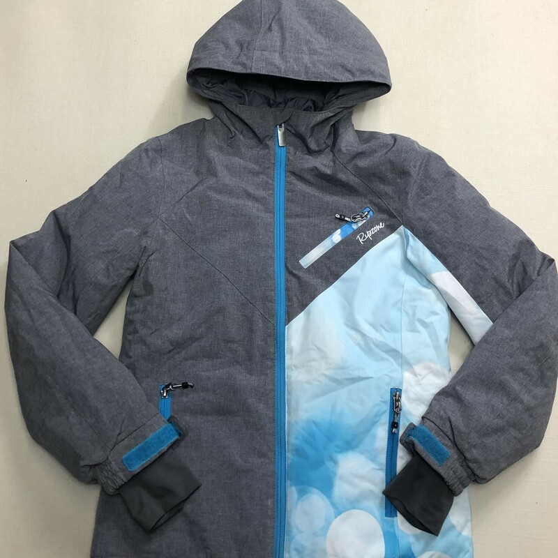 Ripzone Ski Jacket, Grey/blu, Size: 10-12Y