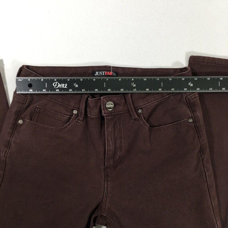 5039/102-294  Just Fab, Brown, Size: 29, nice jeans - lovely brown shade, cute diagonal detail on back pockets, length 37\", 28.5\" inseam. 10\" rise waist