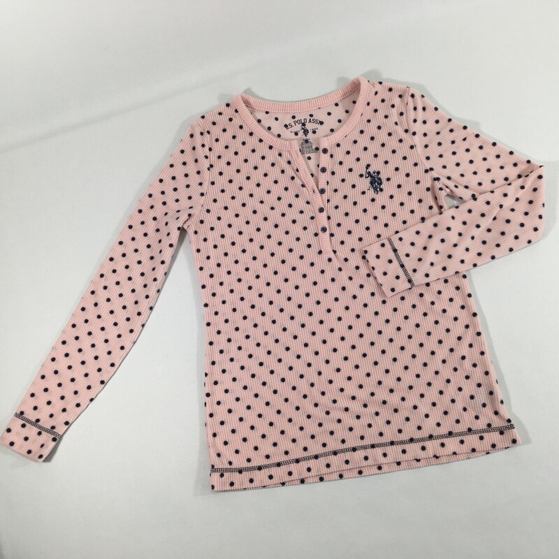 U.S.Polo Assn. 2 Piece Pajamas, Pink woth blue polka dots, Size: Small, cuff pants, velor,  like new
