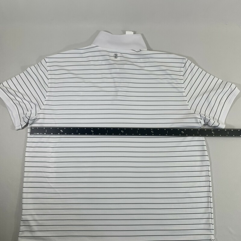 Izod. White With Thin Black Stripe short sleeve, White, Size: XXL, polyester