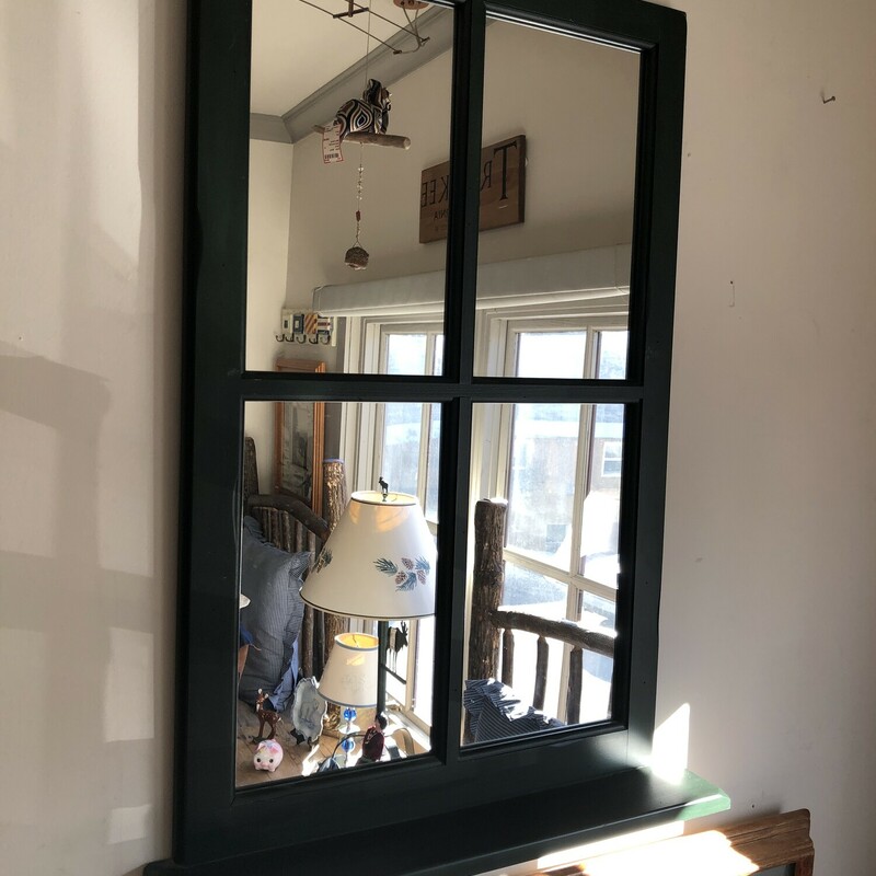 Window Pane Mirror - Green

32 T X 20W