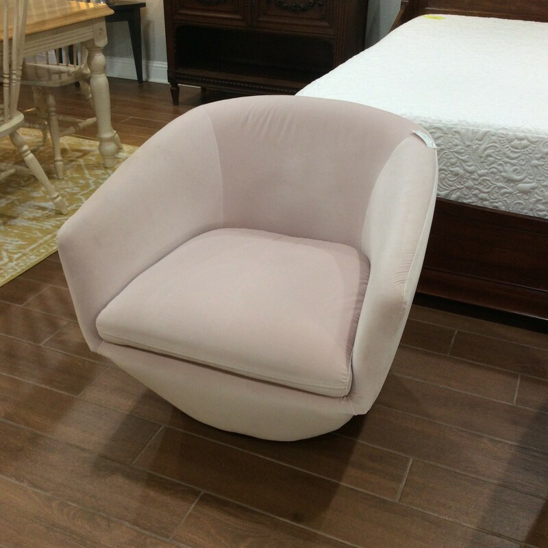 This is the sweeetest of chairs! Contemporary and luxurious this is certainly a chair for discerning tastes. Upholstered in the softest of pink, blush really. Best of all, we have 2 of them priced separatley.
