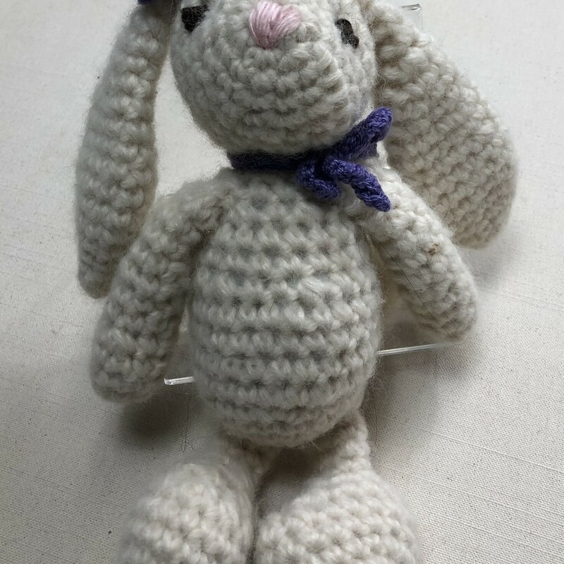 Rabbit Knit Stuff Toy, White, Size: 11 Inch