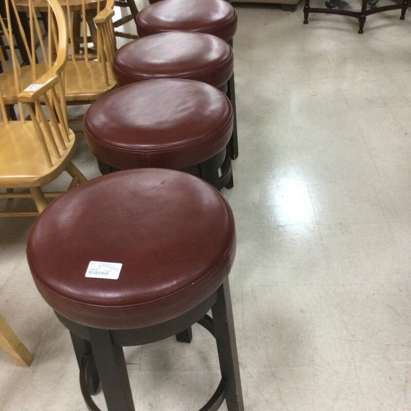 Set Of 6 Barstools, Red, Counter
16 in Round x 25 in Tall