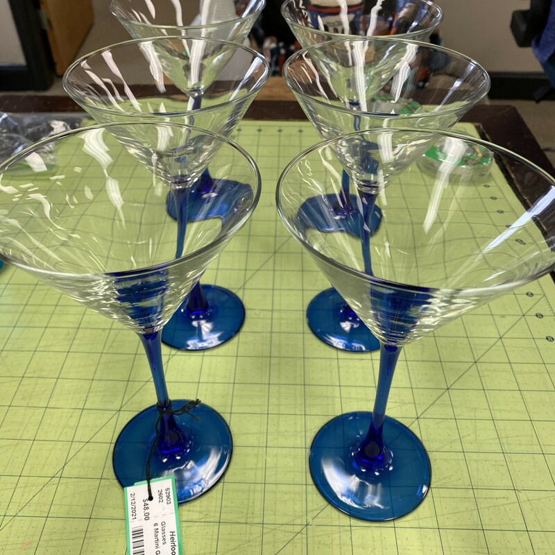6 Martini Glasses
