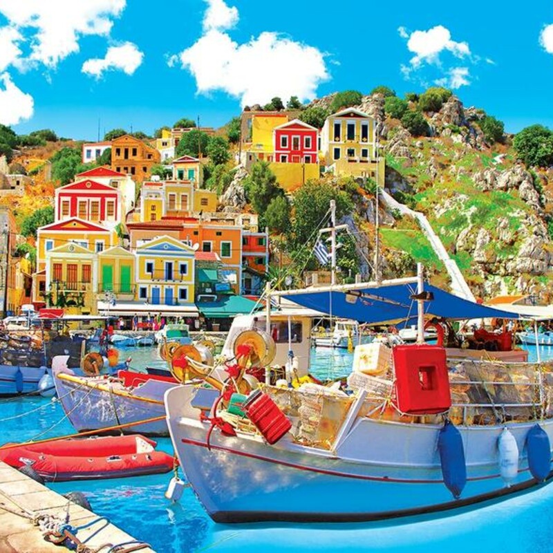 Symi With Boats In The Ha