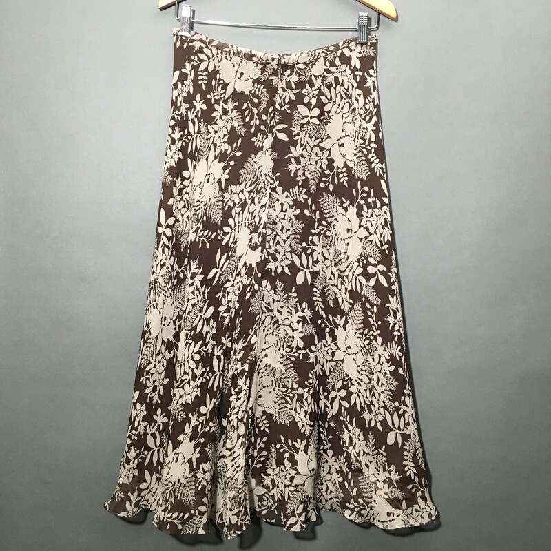 Kate Hill Silk Ankle Length, Brown, Size: Petite grey floral print motif, like new, Size 2P