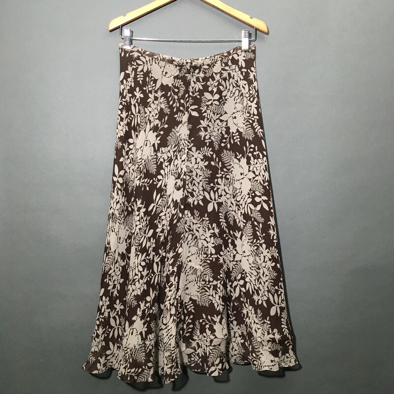 Kate Hill Silk Ankle Length, Brown, Size: Petite grey floral print motif, like new, Size 2P