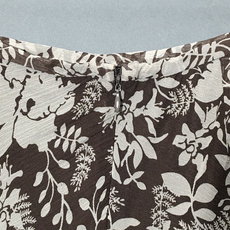 Kate Hill Silk Ankle Length, Brown, Size: Petite grey floral print motif, like new, Size 2P