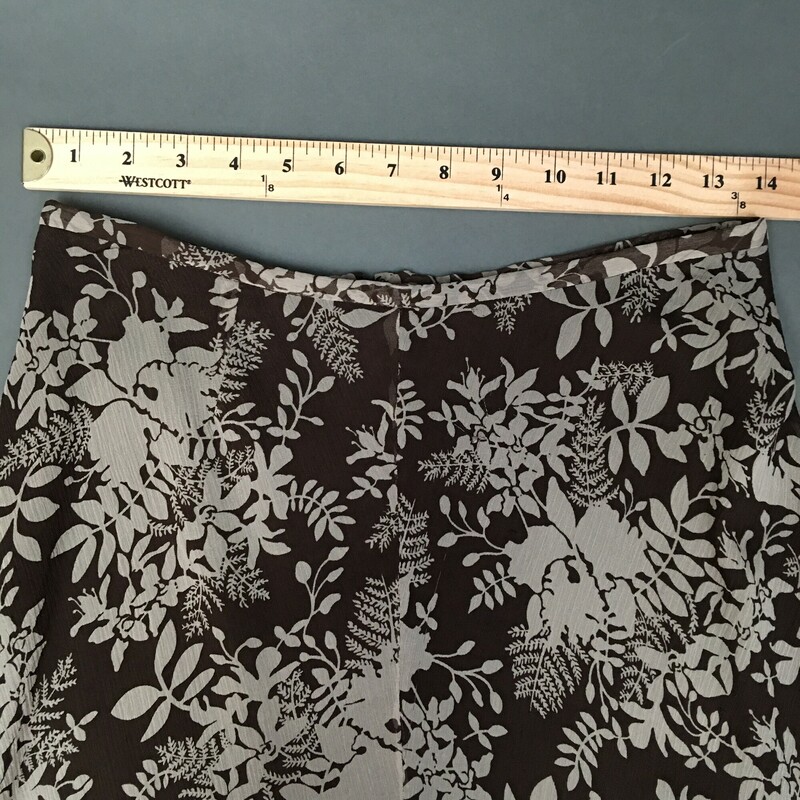 Kate Hill Silk Ankle Length, Brown, Size: Petite grey floral print motif, like new, Size 2P