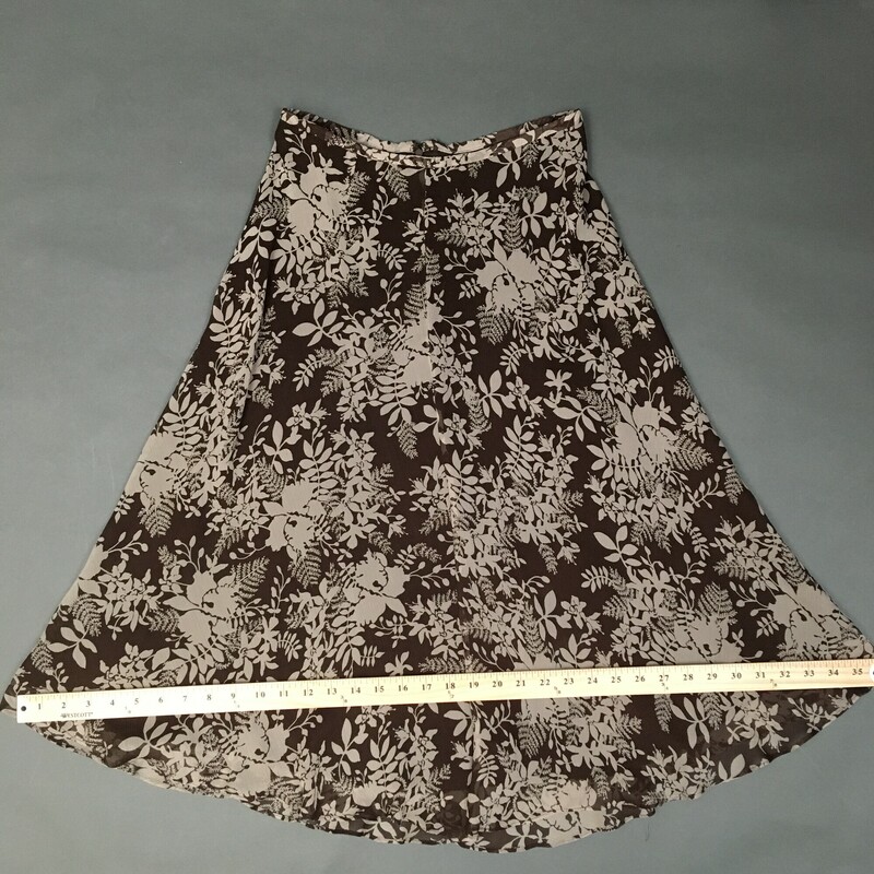 Kate Hill Silk Ankle Length, Brown, Size: Petite grey floral print motif, like new, Size 2P