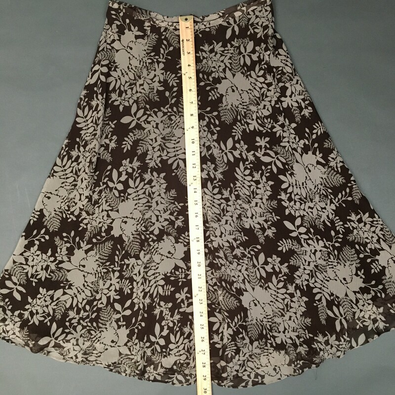 Kate Hill Silk Ankle Length, Brown, Size: Petite grey floral print motif, like new, Size 2P