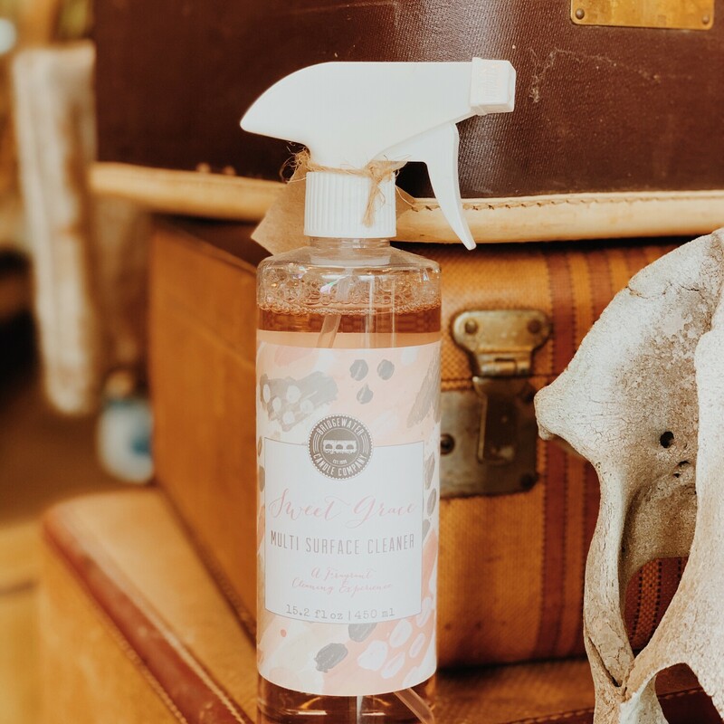 Our Bridgewater multi surface cleaner comes in the scent Sweet Grace and is in a 15.2 Fl Oz spray bottle! This cleaner will have your home smelling absolutely amazing and have all of your guests asking what the amazing smell is!
This spray is free of parabens, sulfate, formaldehyde, phthalates, and ammonia.