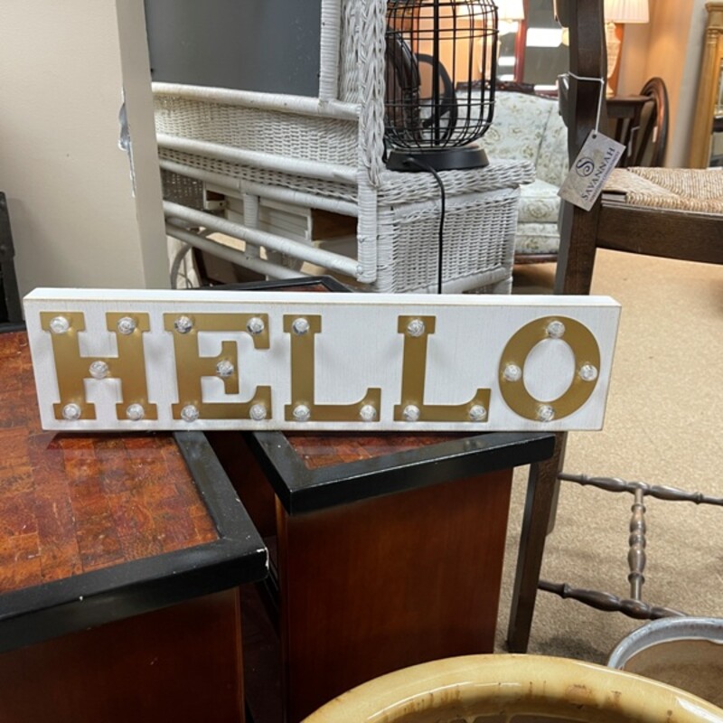 Lighted Hello Sign, Size: 20x5