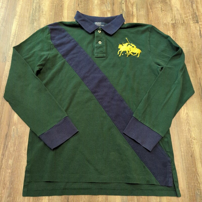 Polo RL Embroider Polo Te, Green, Size: Youth L