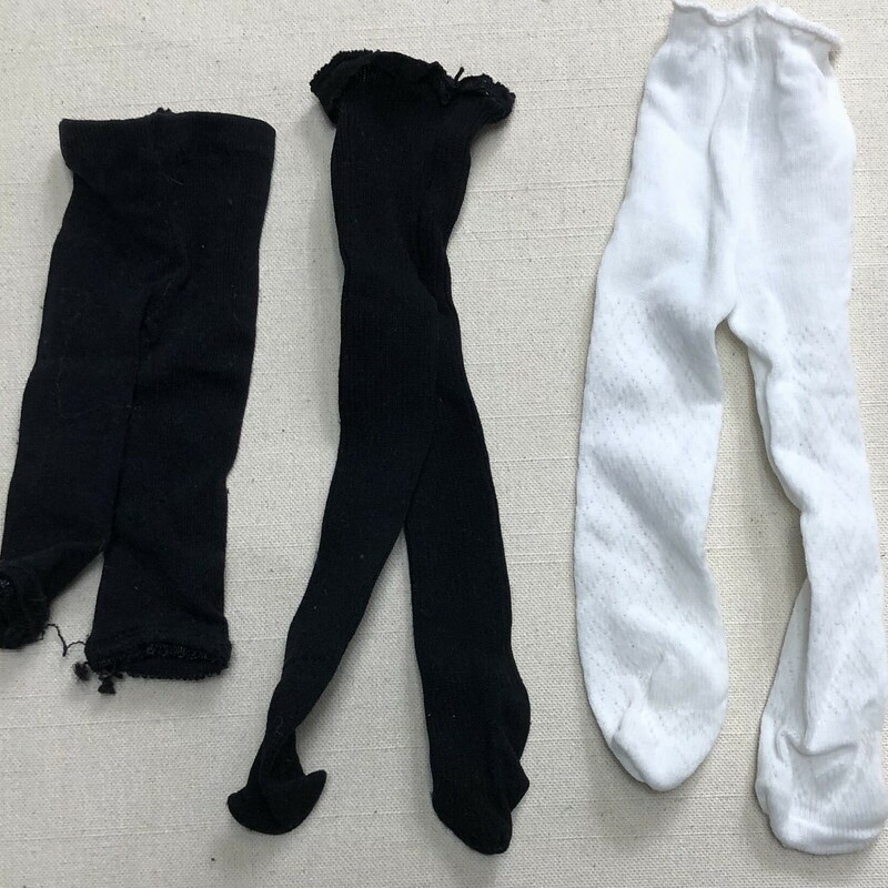 3 Set Of Tights, Blk/whit, Size: 18 Inch doll