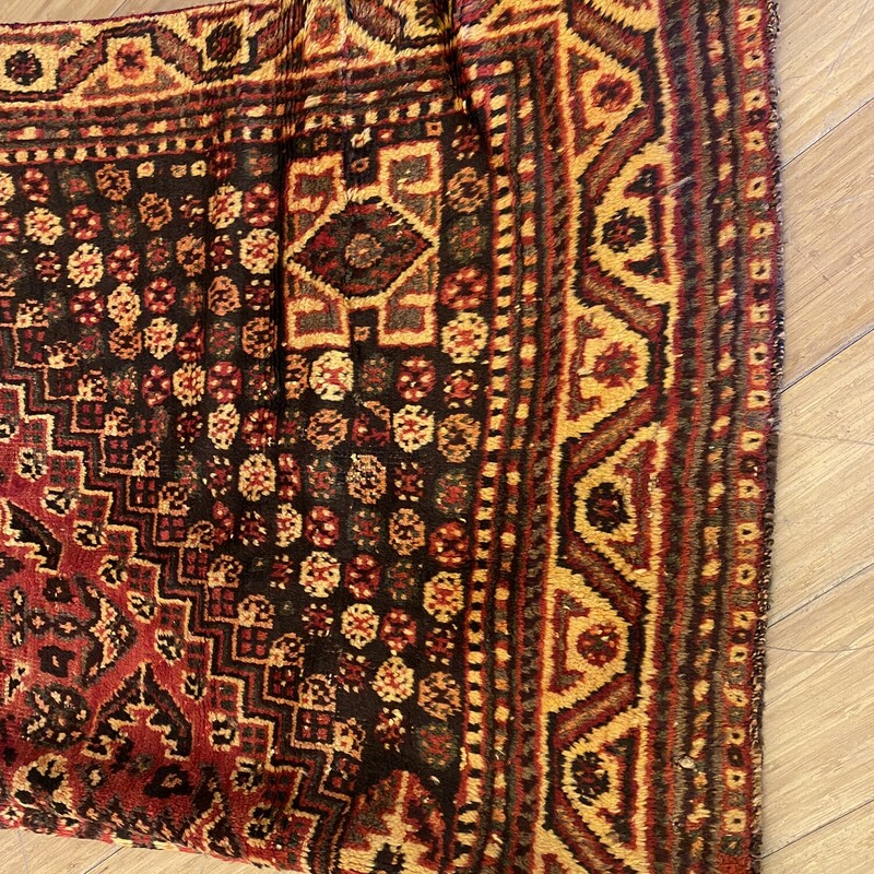 Rug Antique Shiraz Handwoven 20197, Red/Brown,
Size: 4.8x8