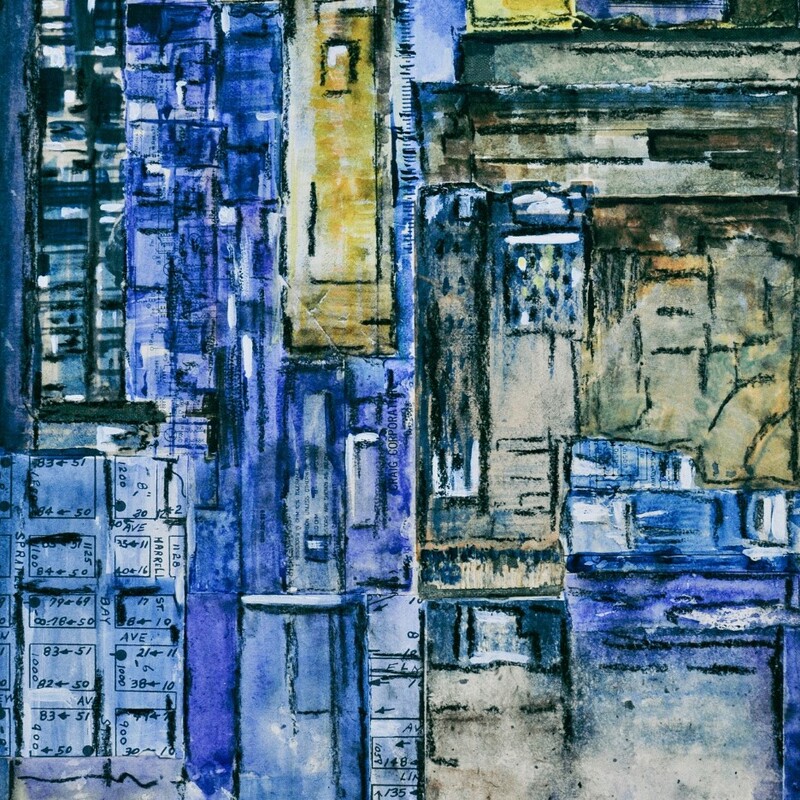 'Night City' by Valentina Copeland
Medium: Mixed Media, Collage
Size: 16 X 20, framed