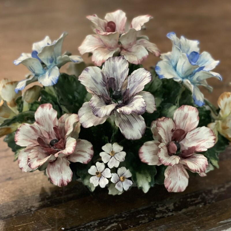 Capidomonte Flowers
Porcelain Italian pottery flowers. VERY delicate
Mint condition, no chips or breaks!
White, blue, pink, purple, green, yellow
Size: 19 long x 12 high