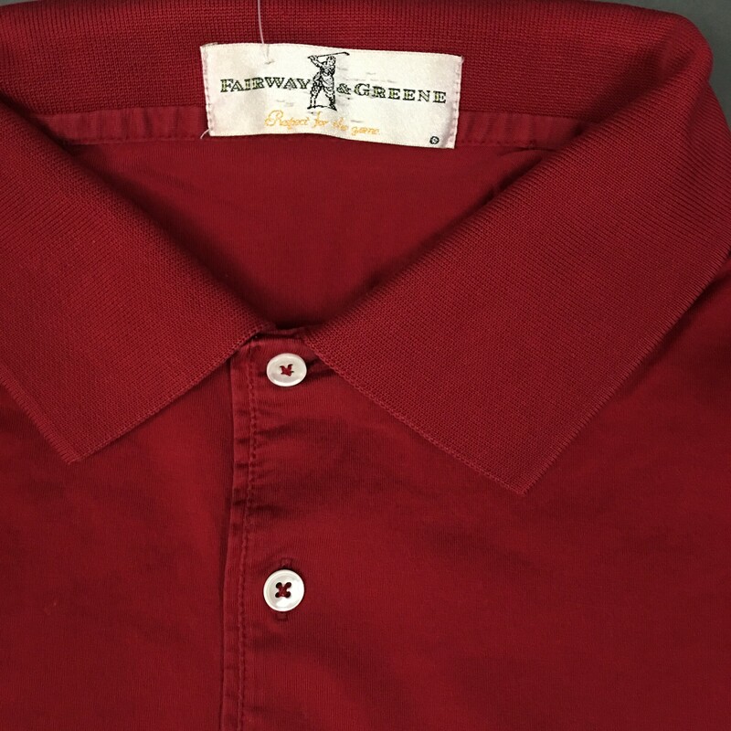 Fairway &  Green Canyon Club 100% Cotton, Short Sleeve, deep red,  Size: XXL