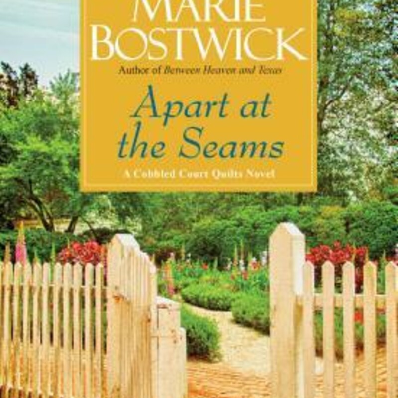 Paperback - Like New
Apart at the Seams
(Cobbled Court Quilts #6)
by Marie Bostwick (Goodreads Author)

New York Times bestselling author Marie Bostwick welcomes listeners back to picturesque New Bern, Connecticut-a perfect place for a woman whose marriage is in turmoil to discover a new pattern for living.…

Twice in her life, college counselor Gayla Oliver fell in love at first sight. The first time was with Brian-a lean, longhaired, British bass player. Marriage followed quickly, then twins, and gradually their bohemian lifestyle gave way to busy careers in New York. Gayla's second love affair is with New Bern, Connecticut. Like Brian, the laid back town is charming without trying too hard. It's the ideal place to buy a second home and reignite the spark in their twenty-six year marriage. Not that Gayla is worried. At least, not until she finds a discarded memo in which Brian admits to a past affair and suggests an amicable divorce.

Devastated, Gayla flees to New Bern. Though Brian insists he's since recommitted to his family, Gayla's feelings of betrayal may go too deep for forgiveness. Besides, her solo sabbatical is a chance to explore the creative impulses she sidelined long ago-quilting, gardening, and striking up new friendships with the women of the Cobbled Court circle-particularly Ivy, a single mother confronting fresh starts and past hurts of her own. With all of their support, Gayla just might find the courage to look ahead, decide which fragments of her old life she wants to keep, which are beyond repair-and how to knot the fraying ends until a bold new design reveals itself.…