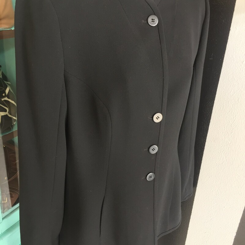 GORGEOUS Giorgio Armani jacket. Black interior and exterior. Front buttons, no collar. Gently used, no signs of use. Dry clean only. Italian size 50 (US size 16). Retail approx: $1,199. WON'T LAST!