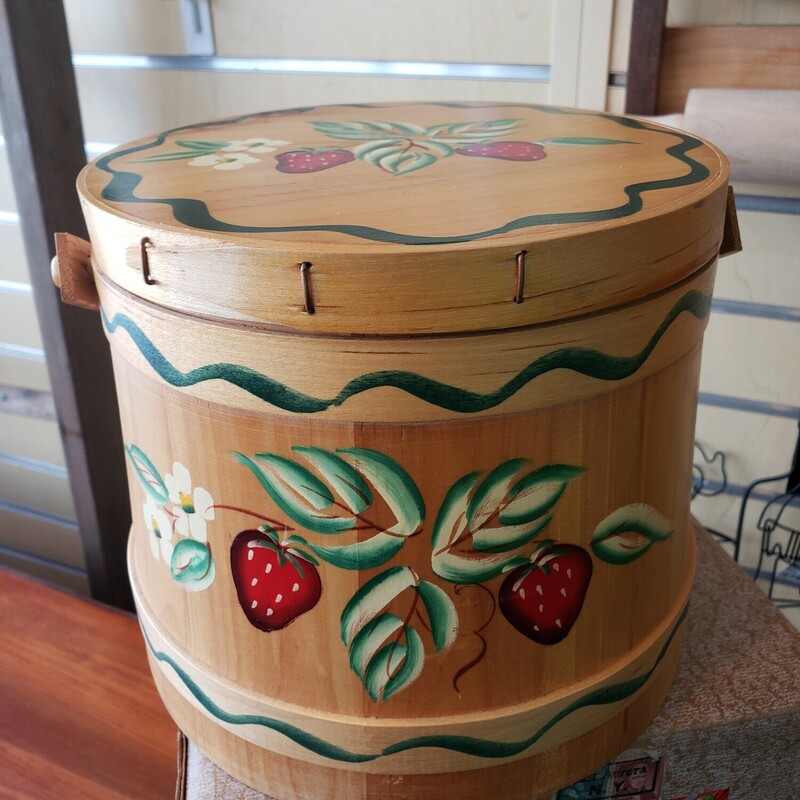 Painted Covered Box, Strawberries Size: W/ Original shipping box