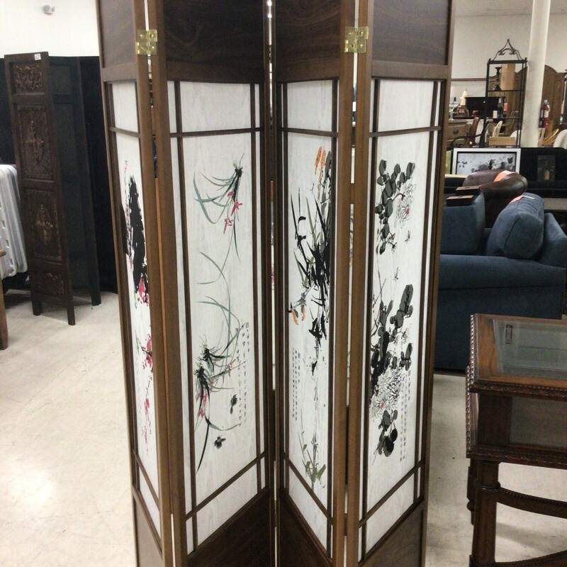 Asian 4 Panel Rm Divider, Wood, Cream
1 Panel = 18 in wide