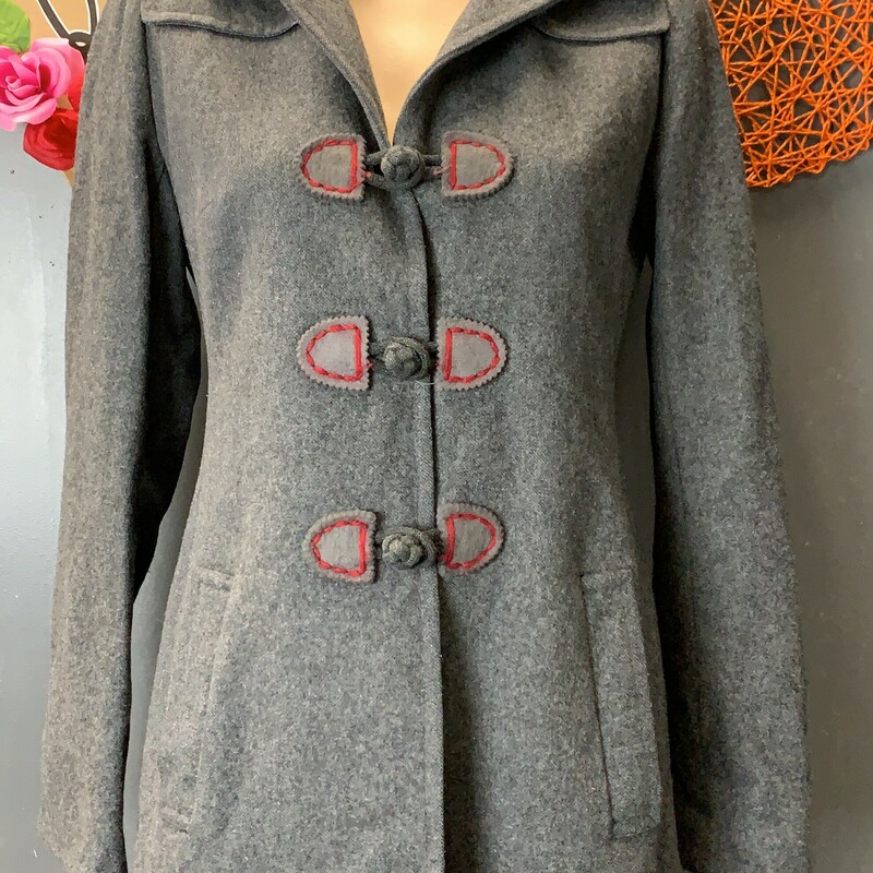 Anne Fontaine Wool Coat, Grey, Size: S