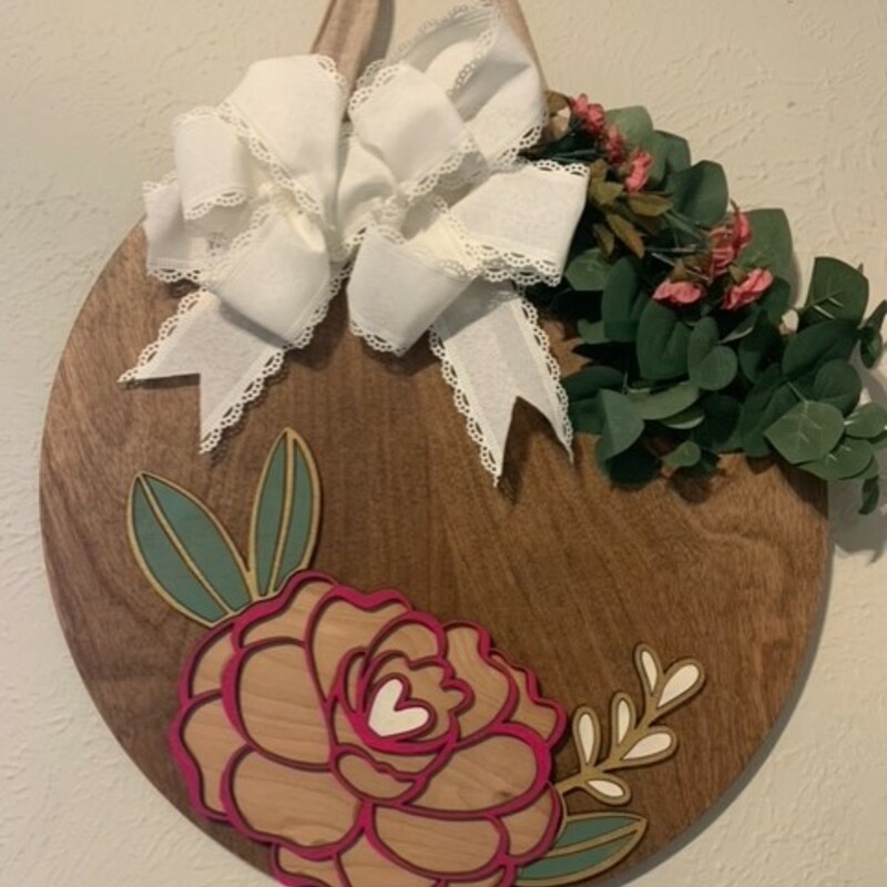 laser cut wood and hand painted