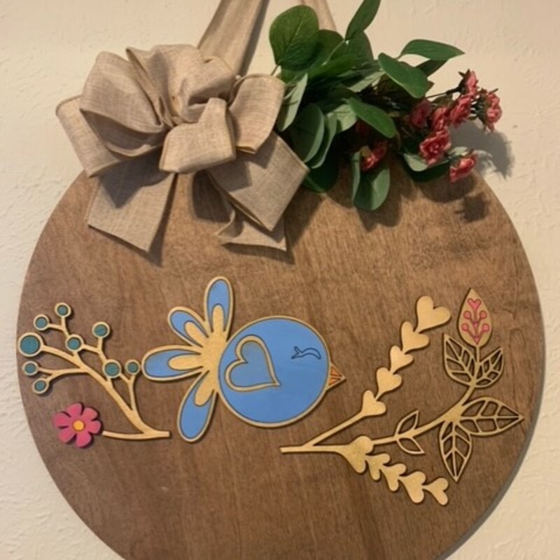 laser cut wood and hand painted