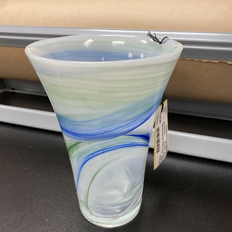 Swirled Blown Glass Vase