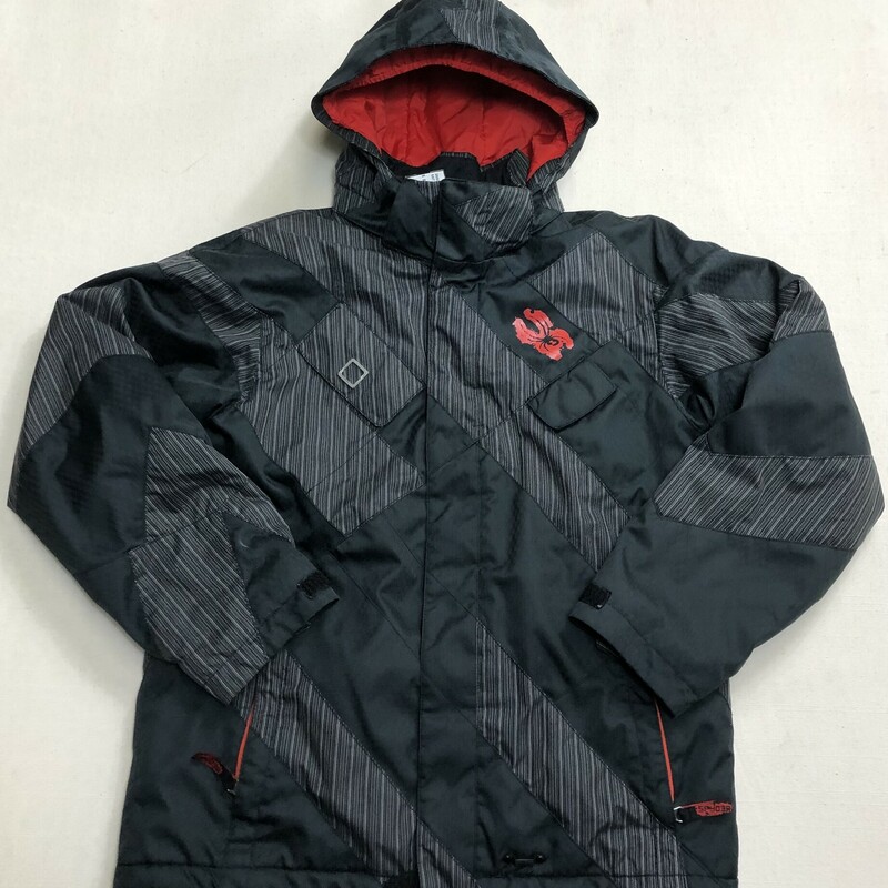 Spyder Ski Jacket, Grey/blk, Size: 14Y