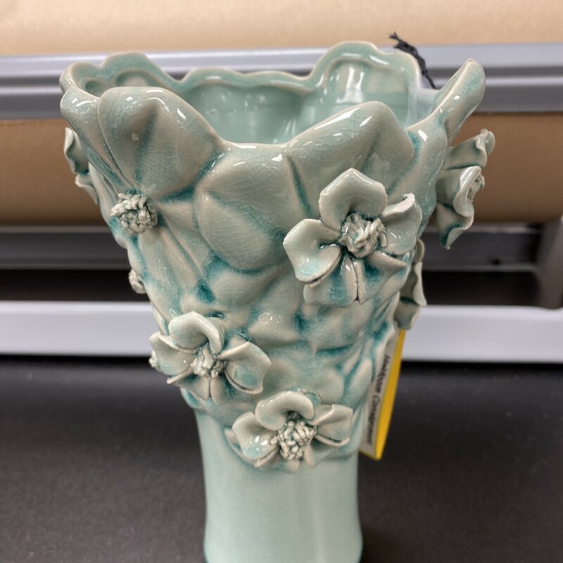 Ceramic Applied Flower Va